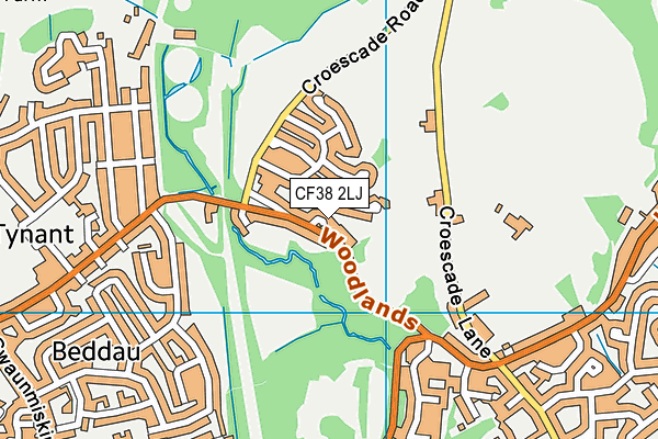 CF38 2LJ map - OS VectorMap District (Ordnance Survey)