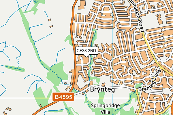 CF38 2ND map - OS VectorMap District (Ordnance Survey)