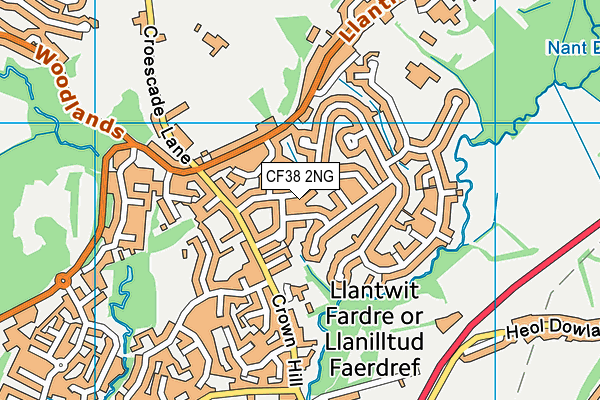 CF38 2NG map - OS VectorMap District (Ordnance Survey)