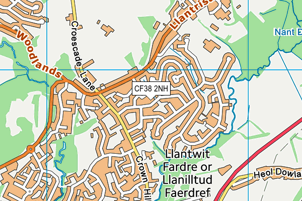 CF38 2NH map - OS VectorMap District (Ordnance Survey)