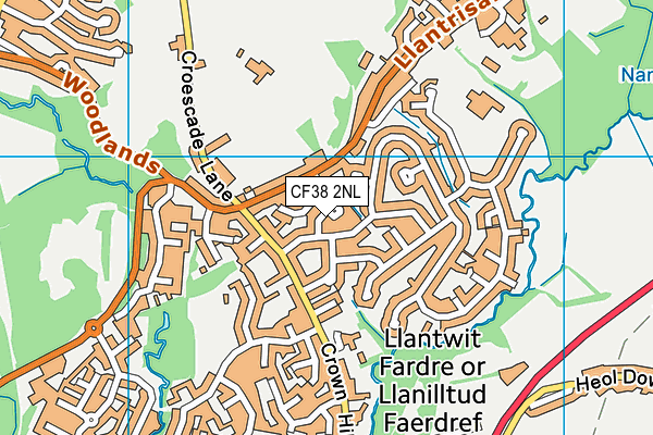 CF38 2NL map - OS VectorMap District (Ordnance Survey)
