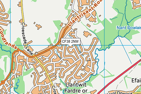 CF38 2NW map - OS VectorMap District (Ordnance Survey)