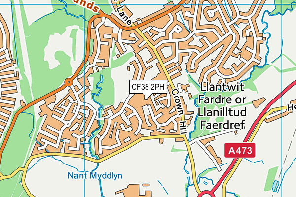 CF38 2PH map - OS VectorMap District (Ordnance Survey)