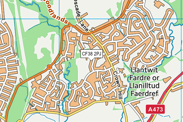 CF38 2PJ map - OS VectorMap District (Ordnance Survey)