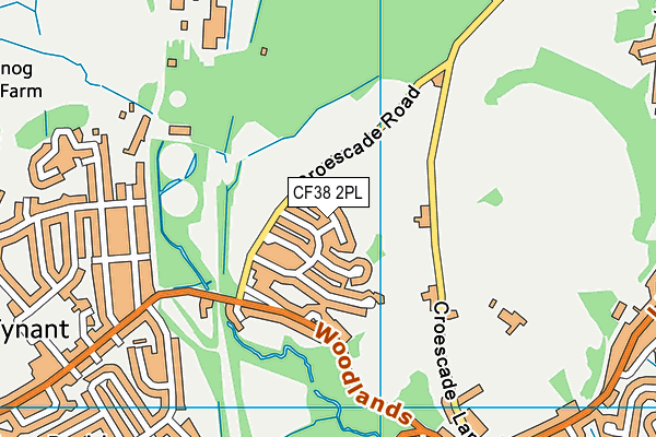 CF38 2PL map - OS VectorMap District (Ordnance Survey)