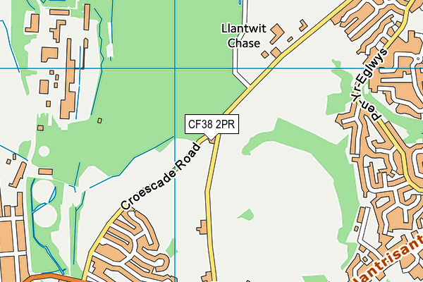 CF38 2PR map - OS VectorMap District (Ordnance Survey)