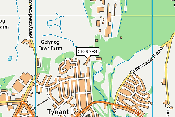 CF38 2PS map - OS VectorMap District (Ordnance Survey)