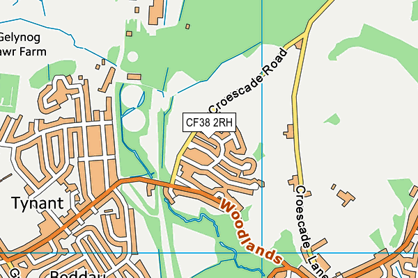 CF38 2RH map - OS VectorMap District (Ordnance Survey)