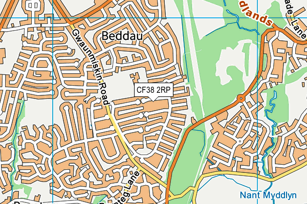 CF38 2RP map - OS VectorMap District (Ordnance Survey)