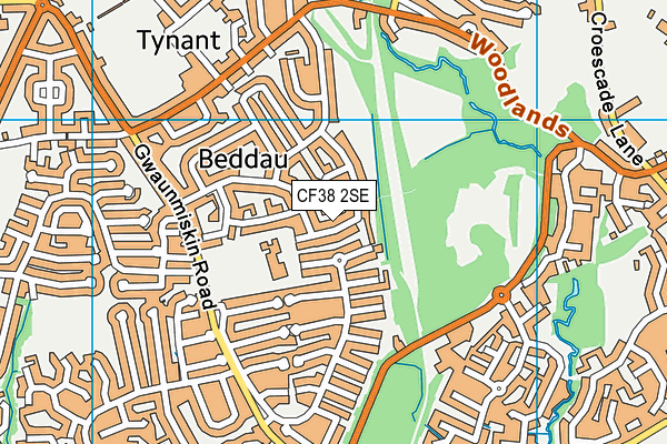 CF38 2SE map - OS VectorMap District (Ordnance Survey)