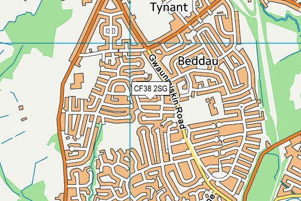 CF38 2SG map - OS VectorMap District (Ordnance Survey)