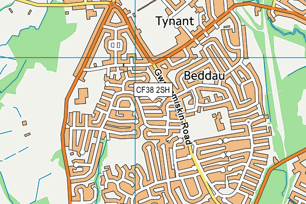 CF38 2SH map - OS VectorMap District (Ordnance Survey)