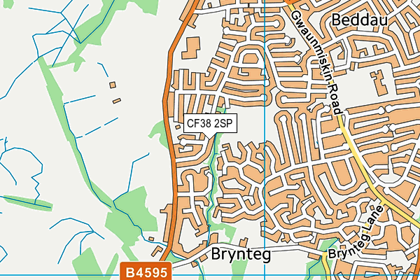 CF38 2SP map - OS VectorMap District (Ordnance Survey)