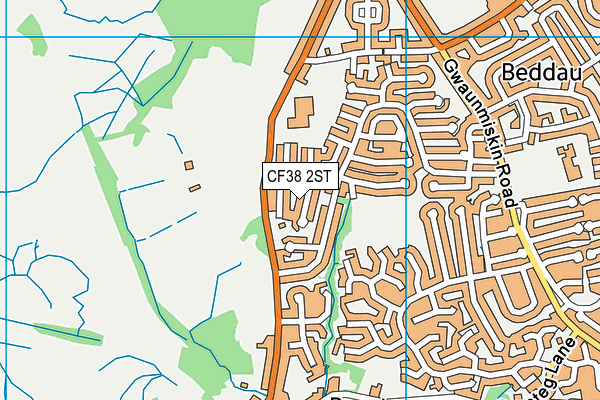 CF38 2ST map - OS VectorMap District (Ordnance Survey)