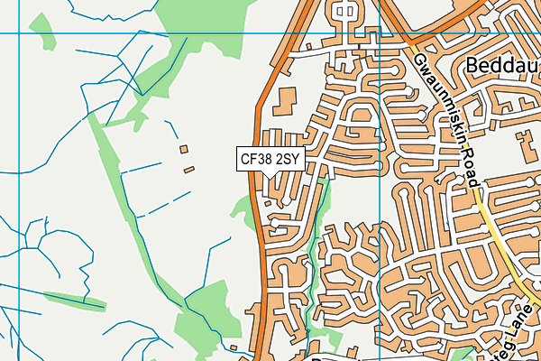 CF38 2SY map - OS VectorMap District (Ordnance Survey)