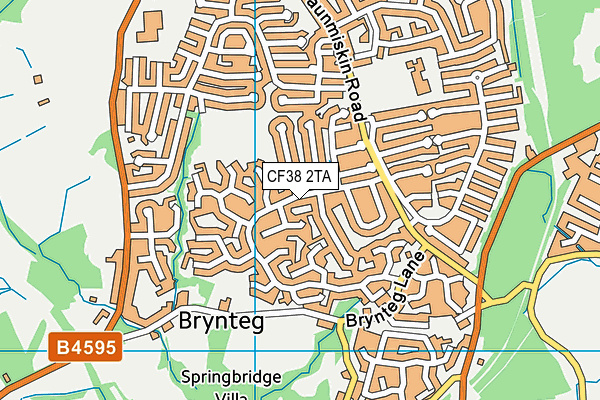 CF38 2TA map - OS VectorMap District (Ordnance Survey)