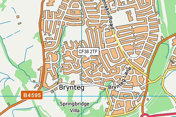 CF38 2TF map - OS VectorMap District (Ordnance Survey)