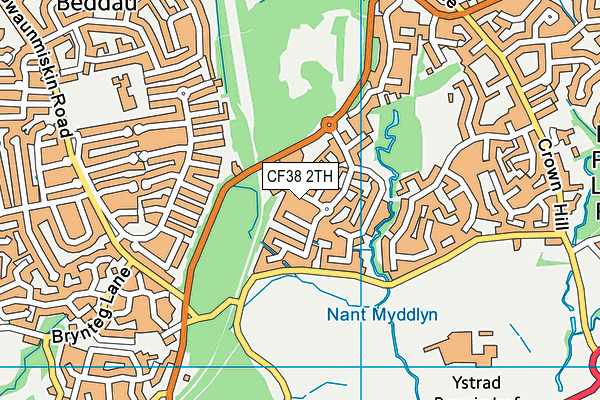 CF38 2TH map - OS VectorMap District (Ordnance Survey)