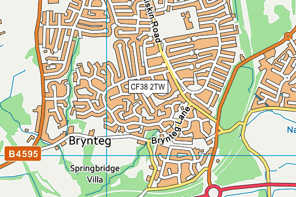 CF38 2TW map - OS VectorMap District (Ordnance Survey)