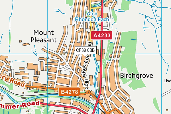 CF39 0BB map - OS VectorMap District (Ordnance Survey)