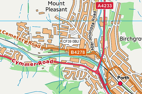 CF39 0BU map - OS VectorMap District (Ordnance Survey)