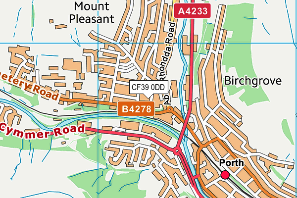 CF39 0DD map - OS VectorMap District (Ordnance Survey)