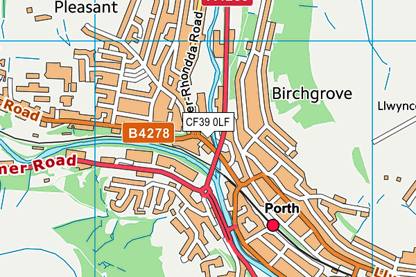 CF39 0LF map - OS VectorMap District (Ordnance Survey)