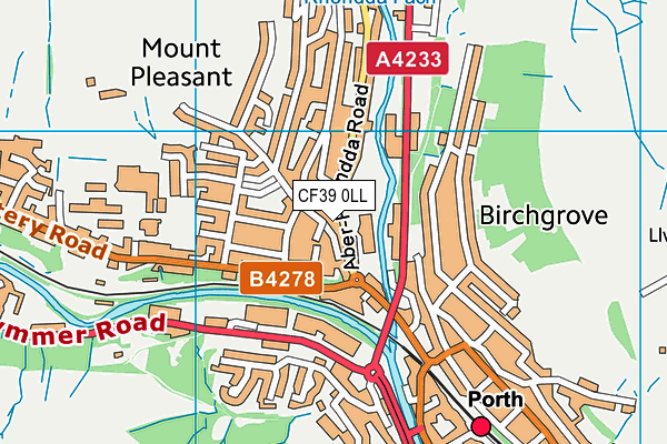 CF39 0LL map - OS VectorMap District (Ordnance Survey)