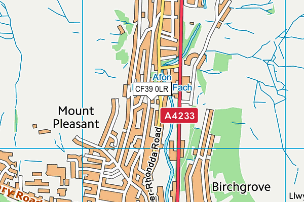 CF39 0LR map - OS VectorMap District (Ordnance Survey)