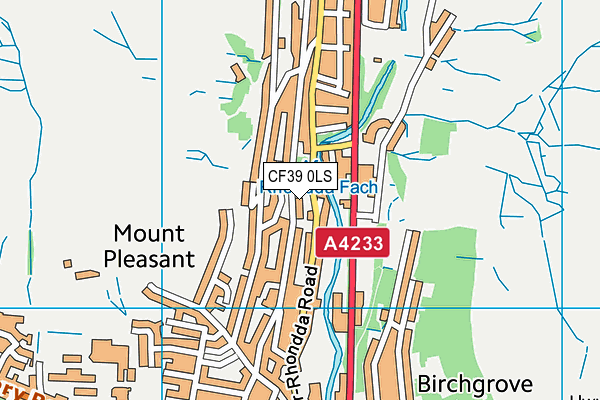 CF39 0LS map - OS VectorMap District (Ordnance Survey)