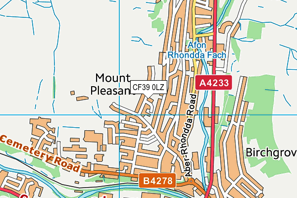 CF39 0LZ map - OS VectorMap District (Ordnance Survey)