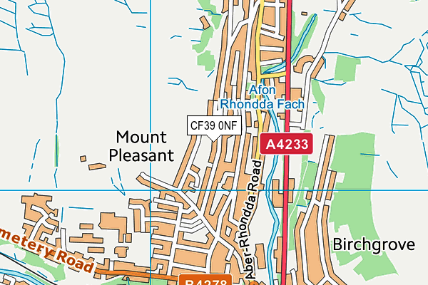 CF39 0NF map - OS VectorMap District (Ordnance Survey)