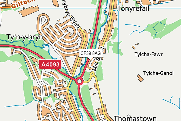 CF39 8AG map - OS VectorMap District (Ordnance Survey)