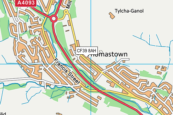 CF39 8AH map - OS VectorMap District (Ordnance Survey)