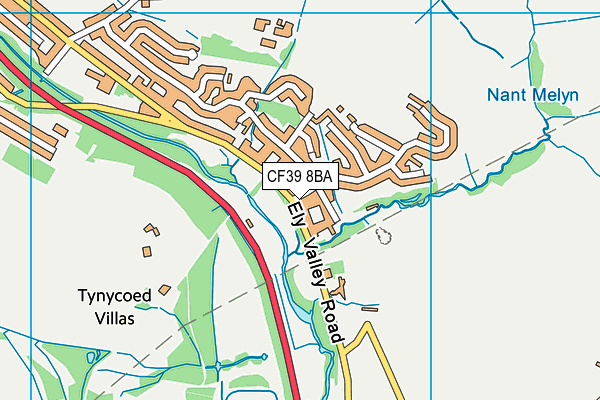 CF39 8BA map - OS VectorMap District (Ordnance Survey)