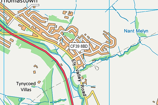 CF39 8BD map - OS VectorMap District (Ordnance Survey)