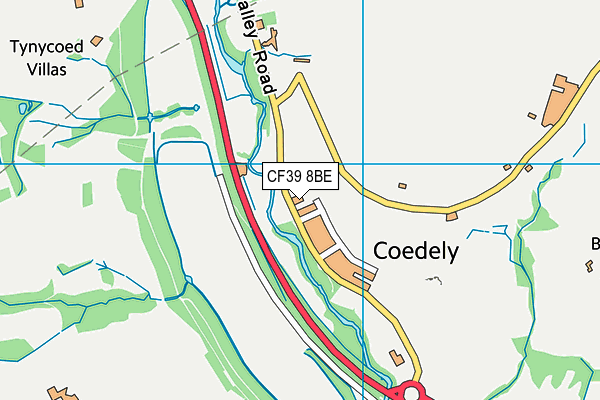 CF39 8BE map - OS VectorMap District (Ordnance Survey)