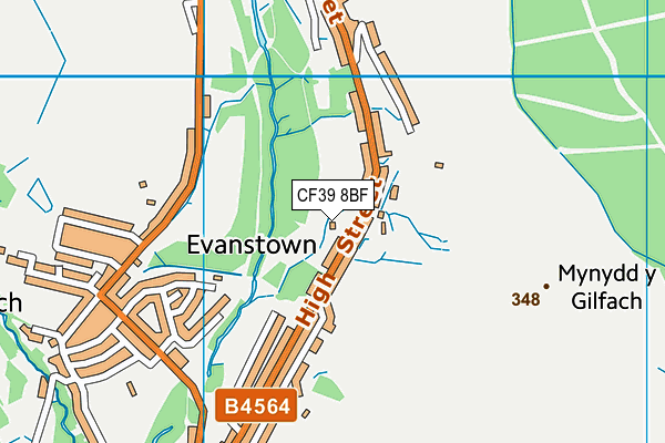 CF39 8BF map - OS VectorMap District (Ordnance Survey)