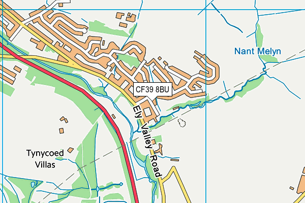 CF39 8BU map - OS VectorMap District (Ordnance Survey)