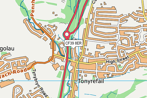 CF39 8ER map - OS VectorMap District (Ordnance Survey)