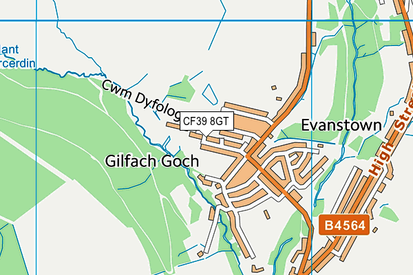 CF39 8GT map - OS VectorMap District (Ordnance Survey)