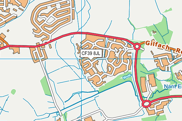 CF39 8JL map - OS VectorMap District (Ordnance Survey)