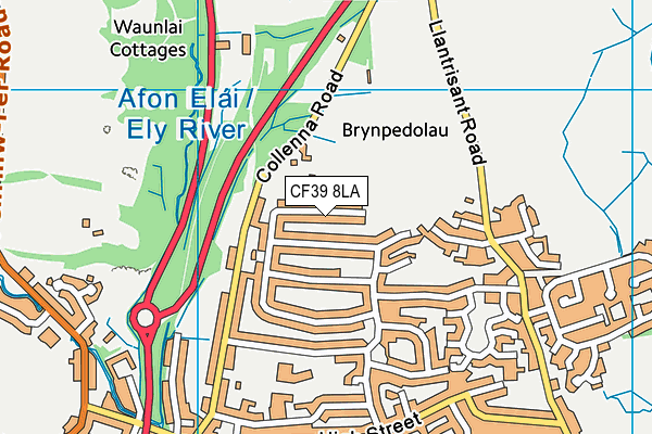 CF39 8LA map - OS VectorMap District (Ordnance Survey)