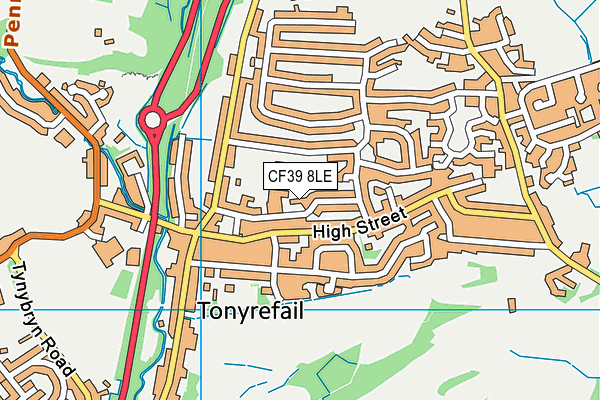 Ysgol G.G. Tonyrefail map (CF39 8LE) - OS VectorMap District (Ordnance Survey)