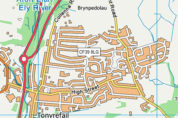 CF39 8LG map - OS VectorMap District (Ordnance Survey)