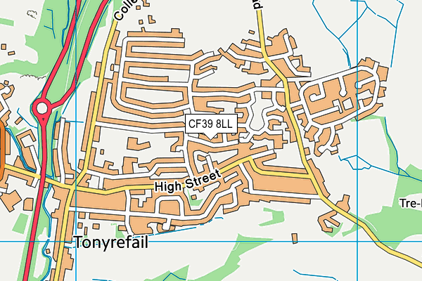 CF39 8LL map - OS VectorMap District (Ordnance Survey)