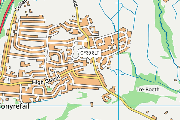 CF39 8LT map - OS VectorMap District (Ordnance Survey)