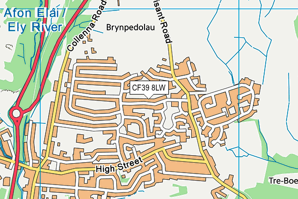 CF39 8LW map - OS VectorMap District (Ordnance Survey)