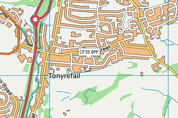 CF39 8PF map - OS VectorMap District (Ordnance Survey)