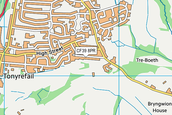 CF39 8PR map - OS VectorMap District (Ordnance Survey)